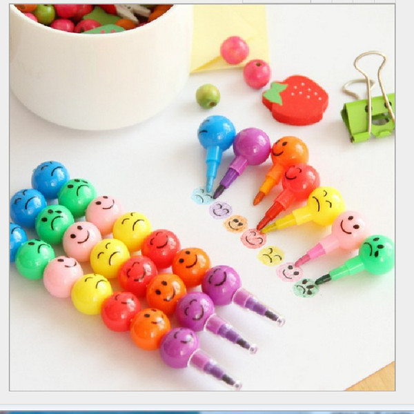 200 pcs Stationery Colorful WaterColor Brush Smiley Cartoon Pens Pencil Markers Children's Toys Gifts Watercolor pen 7 colors free shipping