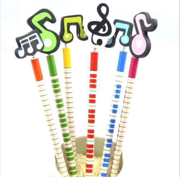 Kawaii musical note wooden pencil students' drawing pencils stationery set Kid gift G876