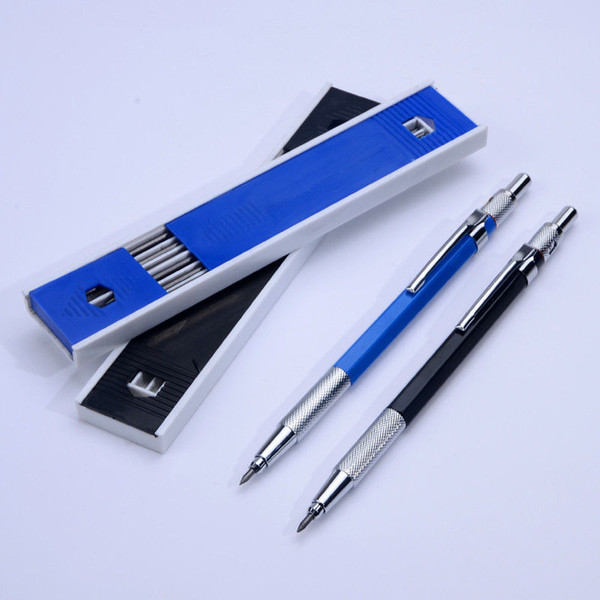 2mm 2B Set Automatic Pencil Mechanical Drawing Black Blue Color Drafting Pencil Drawing Pencil Set WJ