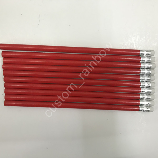 hot sales cheap price good quality colorfull glossy red wooden pencil promotional gift pencil brand company logo free shipping