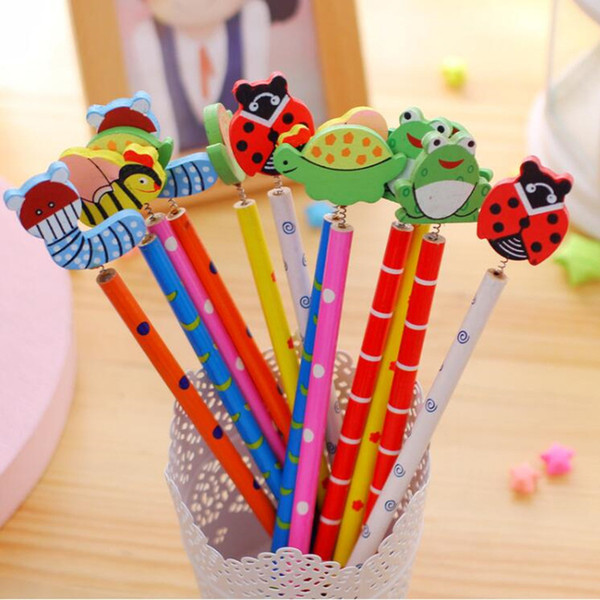 2018 Cartoon Spring Pencil Kindergarten School Stationery Pencils Kids Children Birthday Party Favor Gift