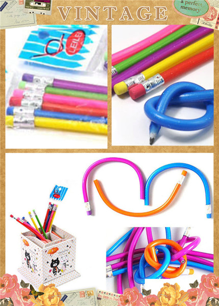 Soft Pencil Pencil Case Pencil Pencil Sharpener Children Kids 5x Soft Bendy Flexible Magic Pencils Fun Stationary School Children Kids Gifts