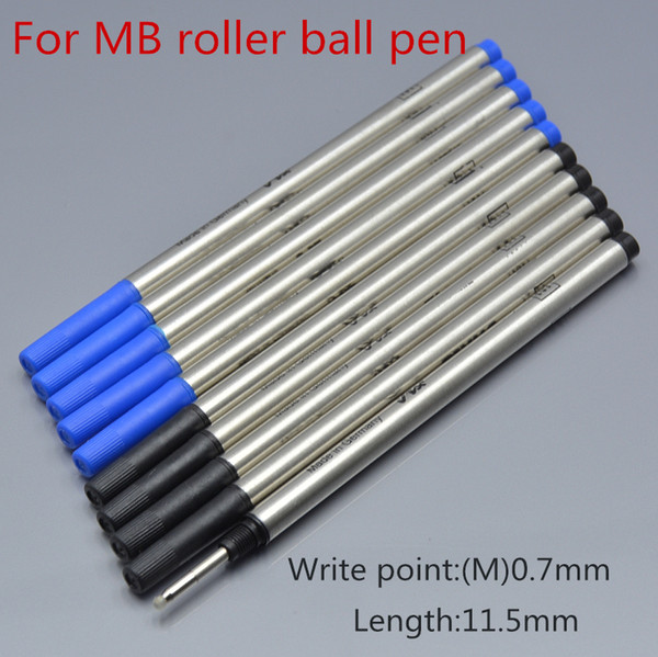 Hot Sell-10 pcs High Quality black or blue 0.7mm Pen Refills for MB roller ball pen stationery school office write smooth 710 ink refills