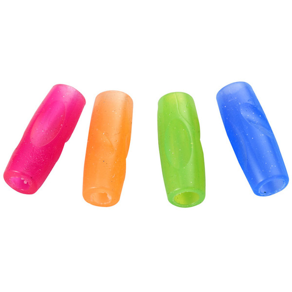 4Pcs Handwriting Tool Pen Grip Appliance Cylinder Shape Silicone Corrector Soft Children Student Training Pencil