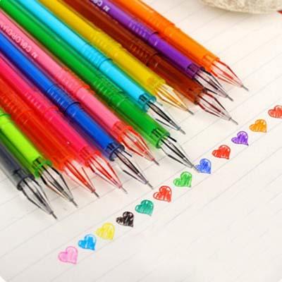 Cute Pen 12Pcs Fashion 12 Colors Watercolor Pen Diamond Head Gel Pens Highlighter Pen Drawing Painting Tools Material Escolar Papelaria