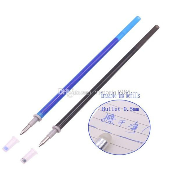 High quality20pcs/lot Erasable Ink Refills Bullet Style 0.5mm Tip Blue Black Two Specifications Optional Match Ballpoint Pen Gel Pen