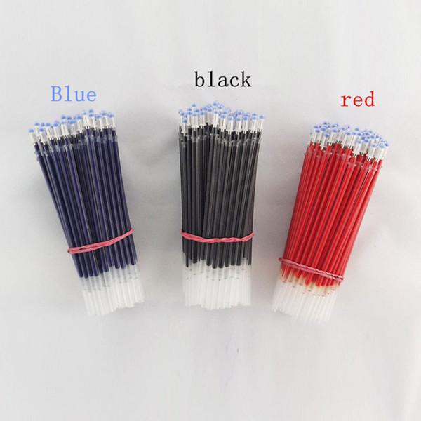 Wholesale 100pcs/lot Gel Pen Ink Refill Signature Pen Black Blue Red 0.5mm Replace Refill Office School Student Supplies