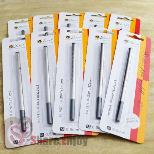 LOTS OF 10 PCS PICASSO REFILLS FOR ROLLER BALL PEN 0.5MM POINT BLACK INK