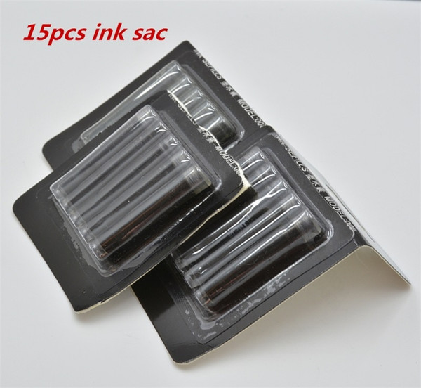 Hot Sell - 15pcs High quality MINI Fountain pen ink sac 0.5mm A one-time Black Ink sac For office write accessories ink