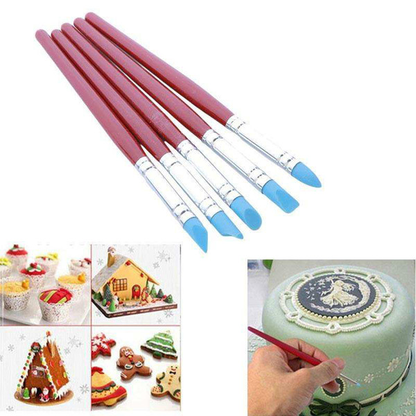 5pcs/set Brushes Soft Silicone Nail Art Pen Pottery Clay Pen Sculpting Polymer Rhinestones Crystal Beads Strass Gems Picking