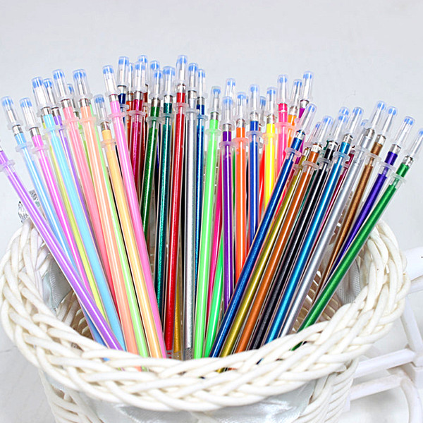 48 Colors Gel Pens Refil Glitter Coloring Drawing Painting Craft Marker Stationery 0.8mm Pen nib school ofice stationery