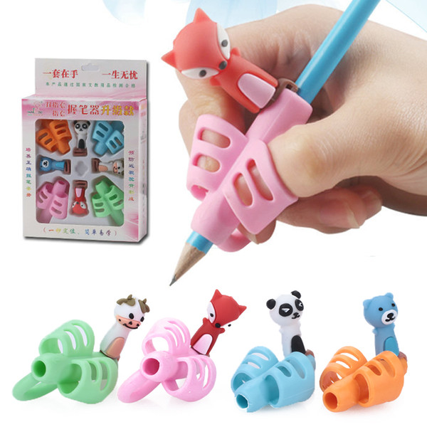 8PCS Two-Finger Pencil Grip Silicone Baby Learning Writing Correction Tool Device Child Stationery Gift Corrector