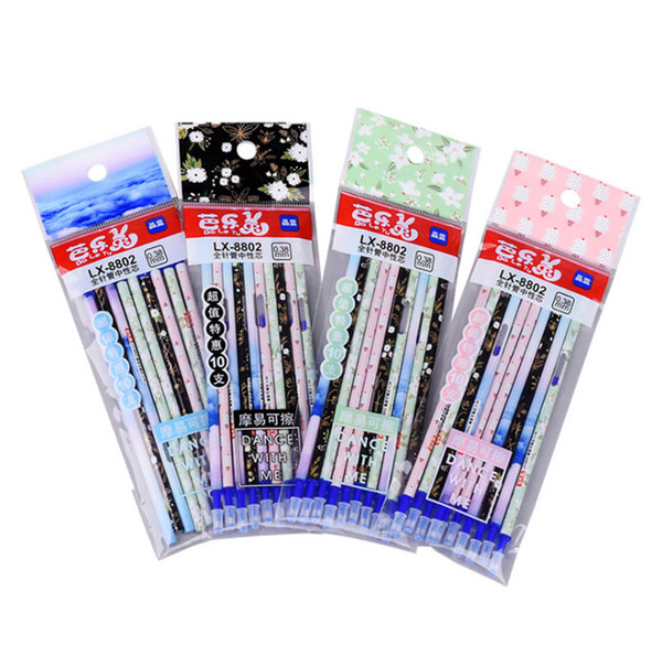 Erasable Refills Blue Black Ink for Gel Pens Office School Stationery 10 pcs per Lot 0.38mm Needle Erasable Refills