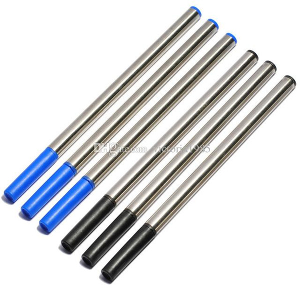 11cm Length High Quality 0.5mm Writing Point Blue Black Ink Metal Ballpoint Pen Refills Rods