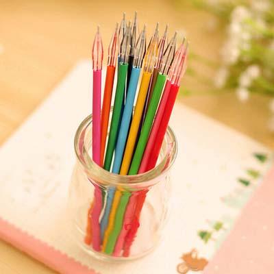 New Fashion 12 Pieces Diamond Head 12 Colors Pen Refills School Office Art Remarks Painting Drawing Colored Pens Refill Stationery