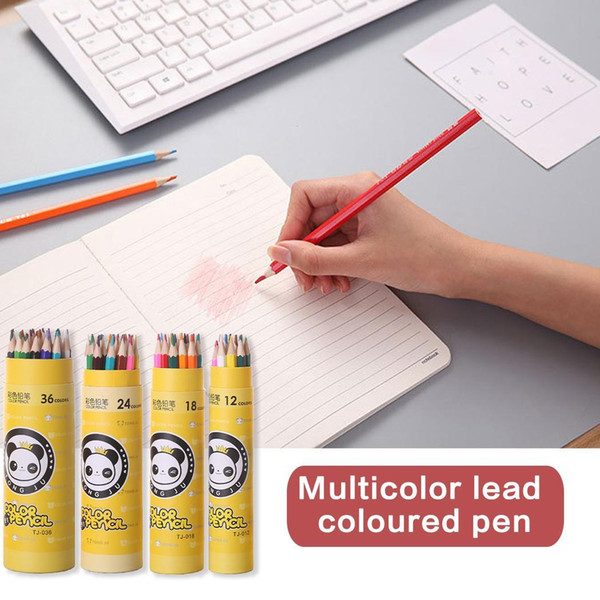 12Pcs Cartoon Colored Pencil Set Painting Drawing As Picture Pencil Pencils Stationery Casual