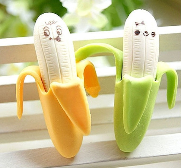 Cute cartoon banana Pencil eraser sets eraser rubber school Supplies cute cartoon eraser set for kid's free shipping TY1049