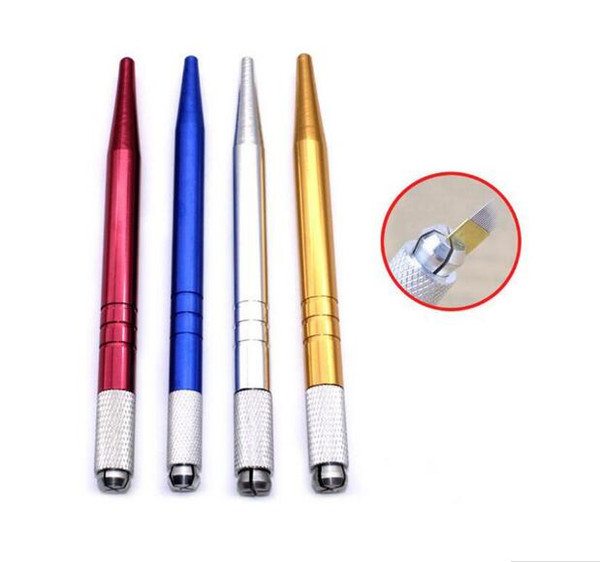 100pcs Permanent Makeup Manual Pen 3D Eyebrow Embroidery Handmade Tattoo MicroBlading Pen