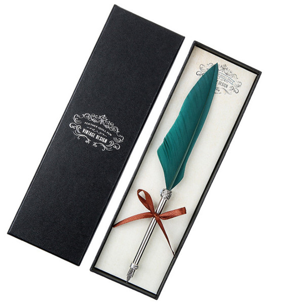 Vintage Feather Dip Pen Gift Set Signature pen For Festival Gift