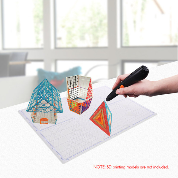 Multi Purpose 3D Printing Pen Template Soft Silicone Mat 3D Drawing Templates Copy Board with Fingerstalls