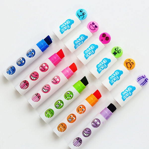 10pcs/lot Creative Expression Stamp Seal Pen Watercolor Pens Marker Pens School Office Supplies Creative Free Shipping Papelaria