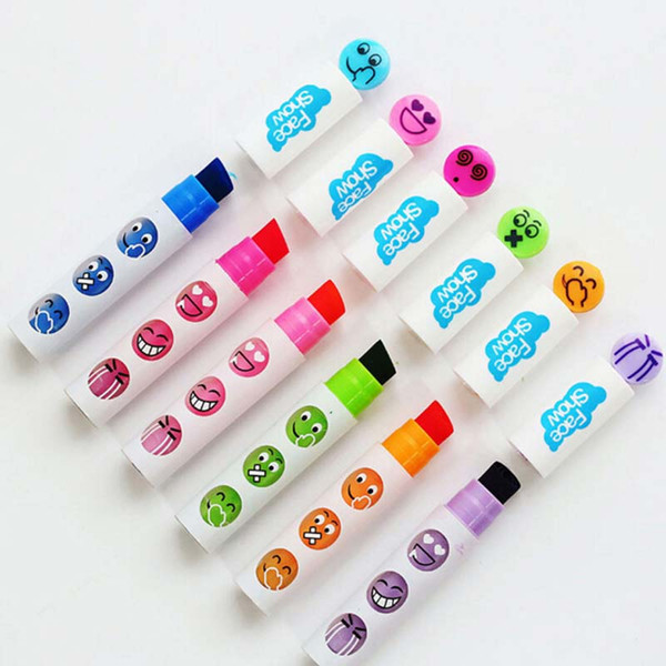 10pcs/lot Creative Expression Stamp Seal Pen Watercolor Marker Pens Cute School Office Supplies Papelaria