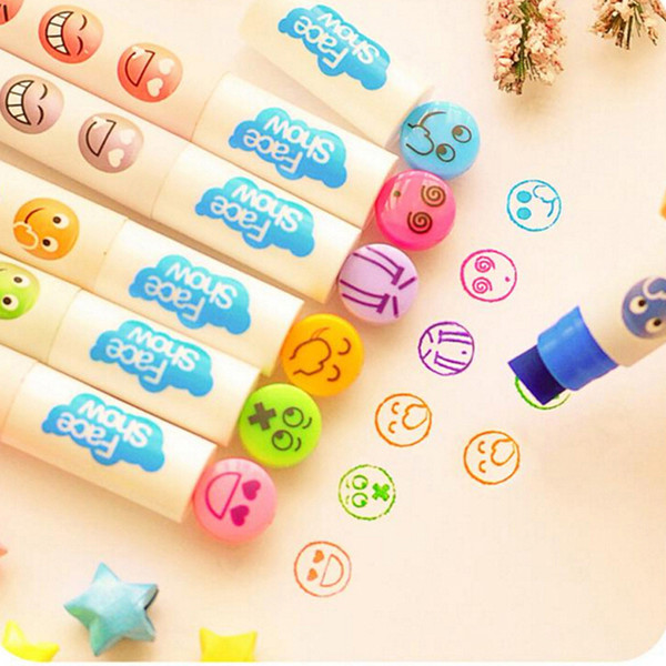 Free Shipping 10pcs/lot Creative Expression Stamp Seal Pen Watercolor Marker Pens Cute School Office Home Supplies Papelaria