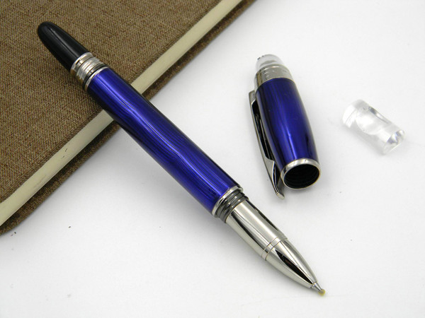 Writing new Luxurious metal GIFT PEN SILVER blue ROLLERball PEN