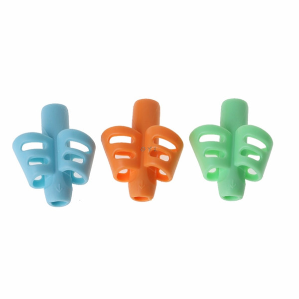 3Pcs Two-finger Grip Silicone Baby Pencil Holder Learn Writing Tools Writing Pen