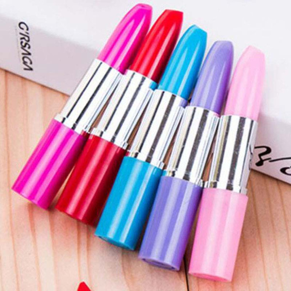 Free Shipping 20pcs/lot Creative Lipstick Shape Ballpoint Pens Writing Pens Novelty Pens School Office Supplies Papelaria