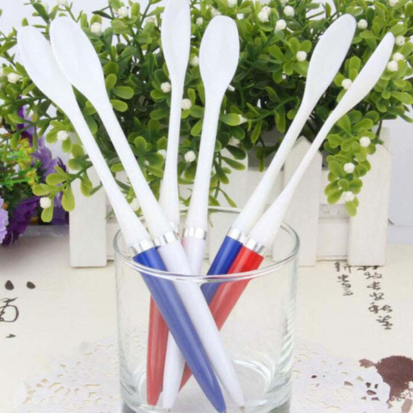 Wholesale 20pcs/lot Spoon Shape Ballpoint Pen Laboratory Office Portable 2 in 1 Writing Pens Office Supplies