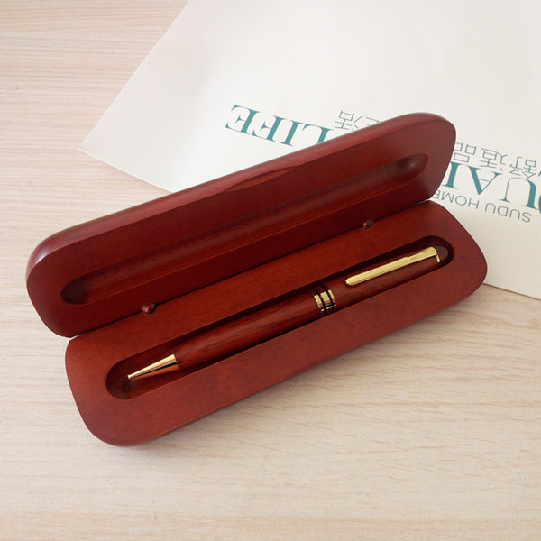 Pen set Wooden rotated ballpoint pen with wooden pen box School office stationery Business promotion gifts DL_PST001