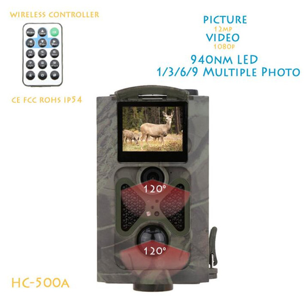 free shipping 940NM IR LED Night Vision Wildlife Hunting Camera 12MP HD Digital Infrared Scouting Trail Video Recorder 120degree Wide Lens