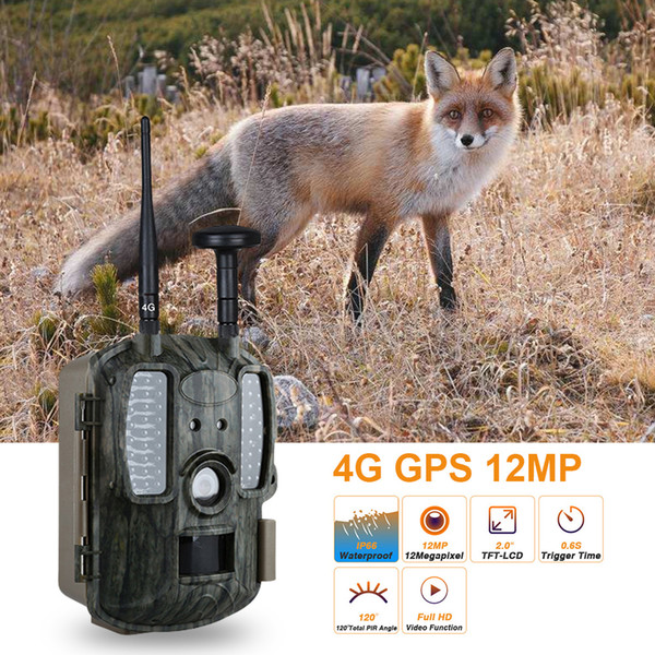 Newest 4G GPS Hunting Camera Infrared Night Vision Hunting Cameras Trail Wildlife Hunter Cam Scouting Chasse Photo Traps MMS GSM