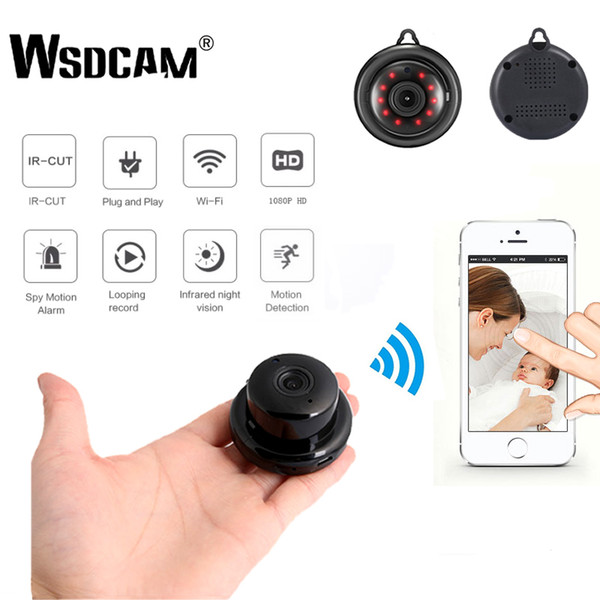 Wsdcam Home Security MINI WIFI 1080P IP Camera Wireless Small CCTV Infrared Night Vision Motion Detection SD Card Slot Audio APP