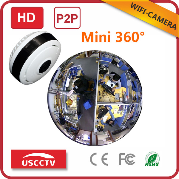 360 Degree Fisheye VR Panoramic IP Camera 1.3 Megapixel 960P Wireless Wifi 2.4GHZ Security Camera Super Wide Angle Support IR Night