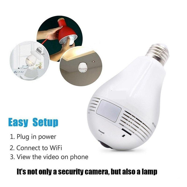 WIFI P2P Lamp Bulb DVR IP camera HD 960P 360 degree GLobe Panorama Cam Motion Detection LED Light Camera wireless Surveillance home security