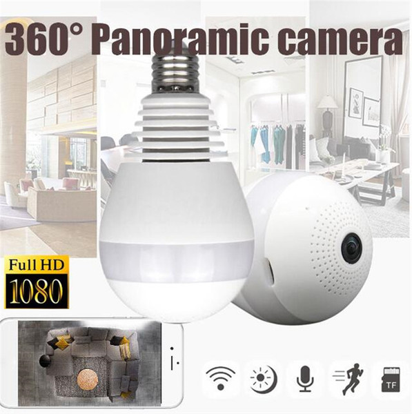 Fasion 1080P Wireless Panoramic Home Security WiFi CCTV Fisheye Bulb Lamp IP Camera 360 Degree for Home Security Burglar baby monitor