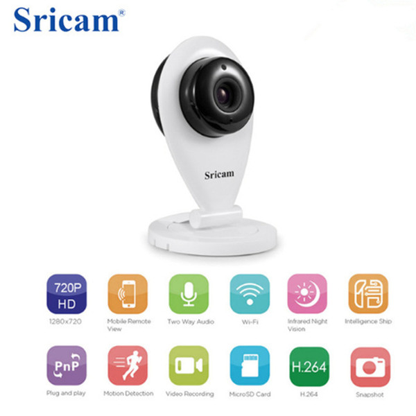 Sricam HD 720P Mini Wifi IP Camera Wireless P2P Baby Monitor Network CCTV Security Camera with IR-cut Two Way Video Cam Pet Camera TF Slot