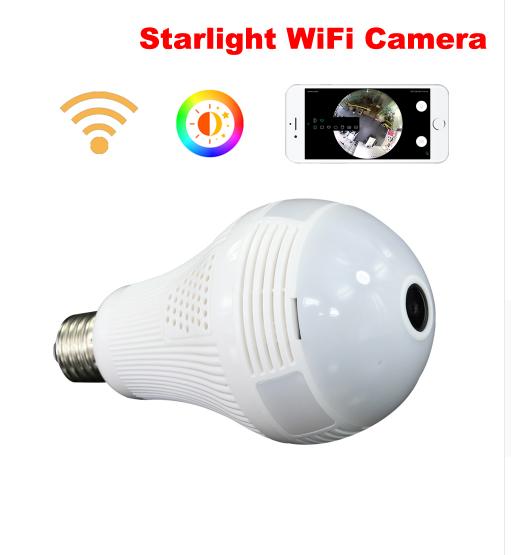 360 Panoramin Smart Home Safty Wifi 960P VR Camera LED Bulb Security Camcorder Motion Detection CCTV Support PC Tablet Phone