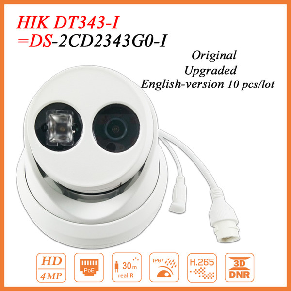 Hikvision OEM DT343-I = DS-2CD2343G0-I 4MP HD Network Dome Camera for Security H.265 IP67 4pcs/lot