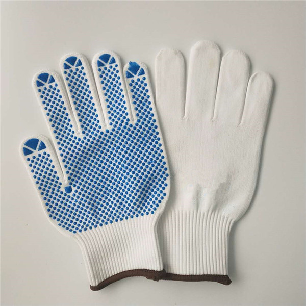 Hot sell high quality Breathable non-slip and wear-resisting polyester PVC dispensing gloves Used in light industry