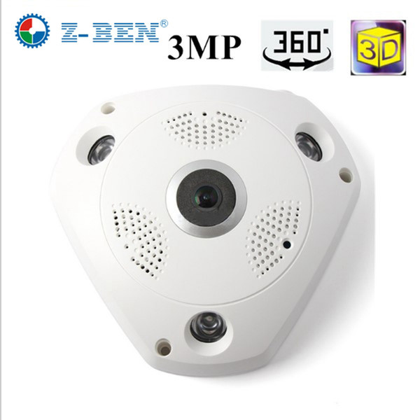 ZBEN 2019 Brand New 360 Degree Panorama VR Camera HD 1080P/ 3MP Wireless WIFI IP Camera Home Security Surveillance System Webcam CCTV P2P