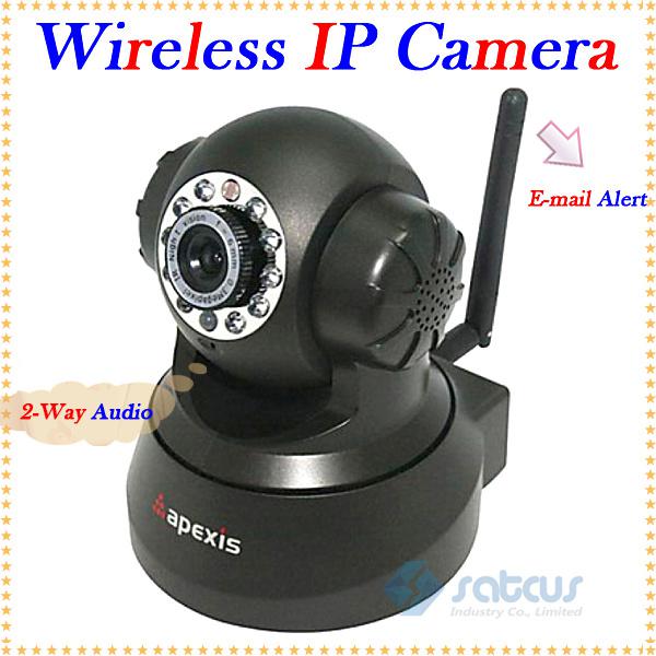 Apexis Wireless Wifi IP Surveillance Camera with Email Alert (Motion Detection, Nightvision, Black)