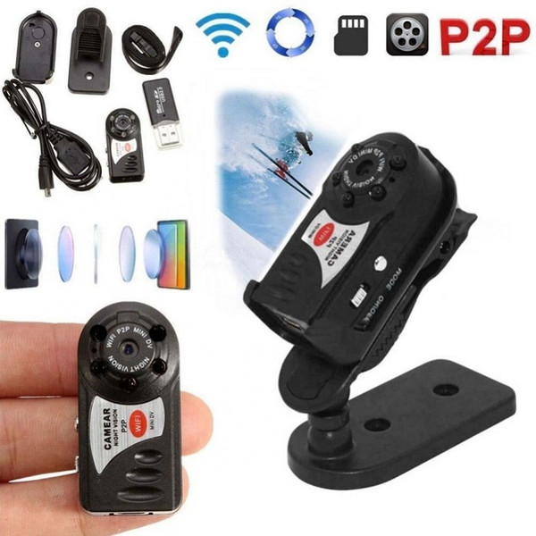 Q7 Mini Wifi DVR Wireless IP Camcorder Video Recorder Camera Infrared Night Vision Camera Built-in Microphone no memerycard fast shipping