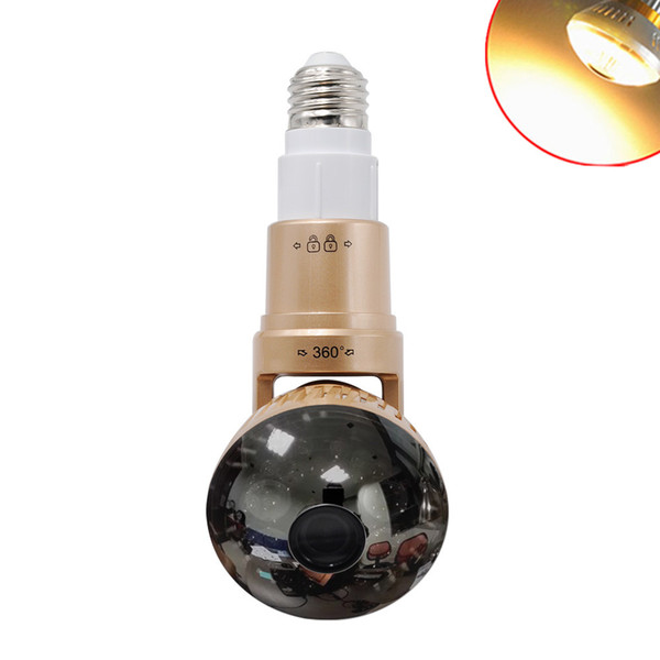 i-Smart Bulb WiFi HD720P P2P IP Network Camera 2.8mm /3.6mm Lens with Warm Lightand mirror cover CCTV camera outdoor