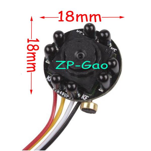 HD mini cctv Audio IR camera security Surveillance 1.8CM micro camera 600TVL Night Vision Camera Free Shipping