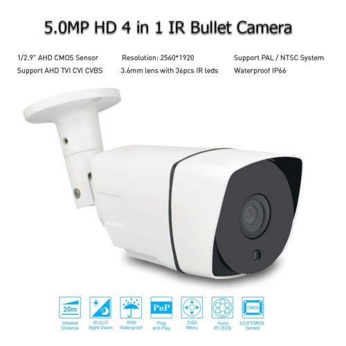 CCTV security 5MP AHD/TVI/CVI/CVBS 4 CCTV security 5MP AHD/TVI/CVI/CVBS 4 in 1 D/N HD 36pcs IR Outin 1 D/N HD 36pcs IR Outdoor Bullet Camera