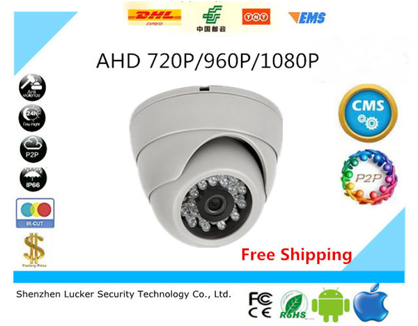 HD 720P 960P 1080P Dome AHD Camera 1MP 1.3MP 2MP CMOS Security Night Vision IR 10m CCTV Camera For AHD DVR Free Shipping