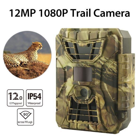 Waterproof 12MP PIR Game Hunting Trail Wildlife Video Camera Cam DVR With 42pcs Invisible IR LEDs